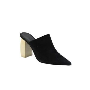 Mercedes Castillo Womens Suede Pointed Toe Block Heels Mules Black Size 10